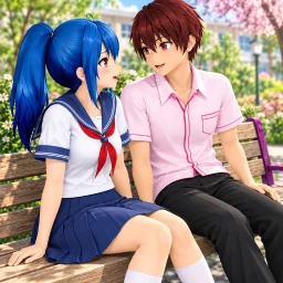 Anime lycée fille vie 3D